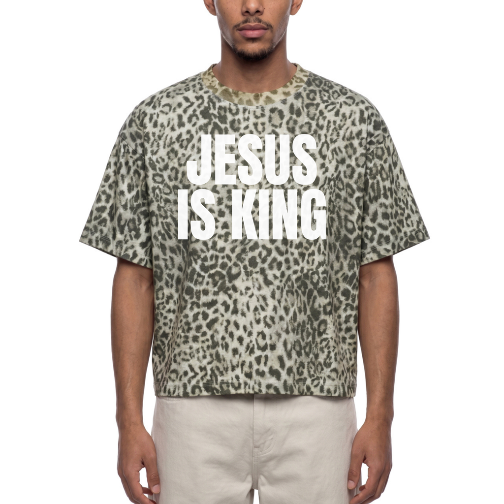 Jesus is King Leopard Boxy T-Shirt