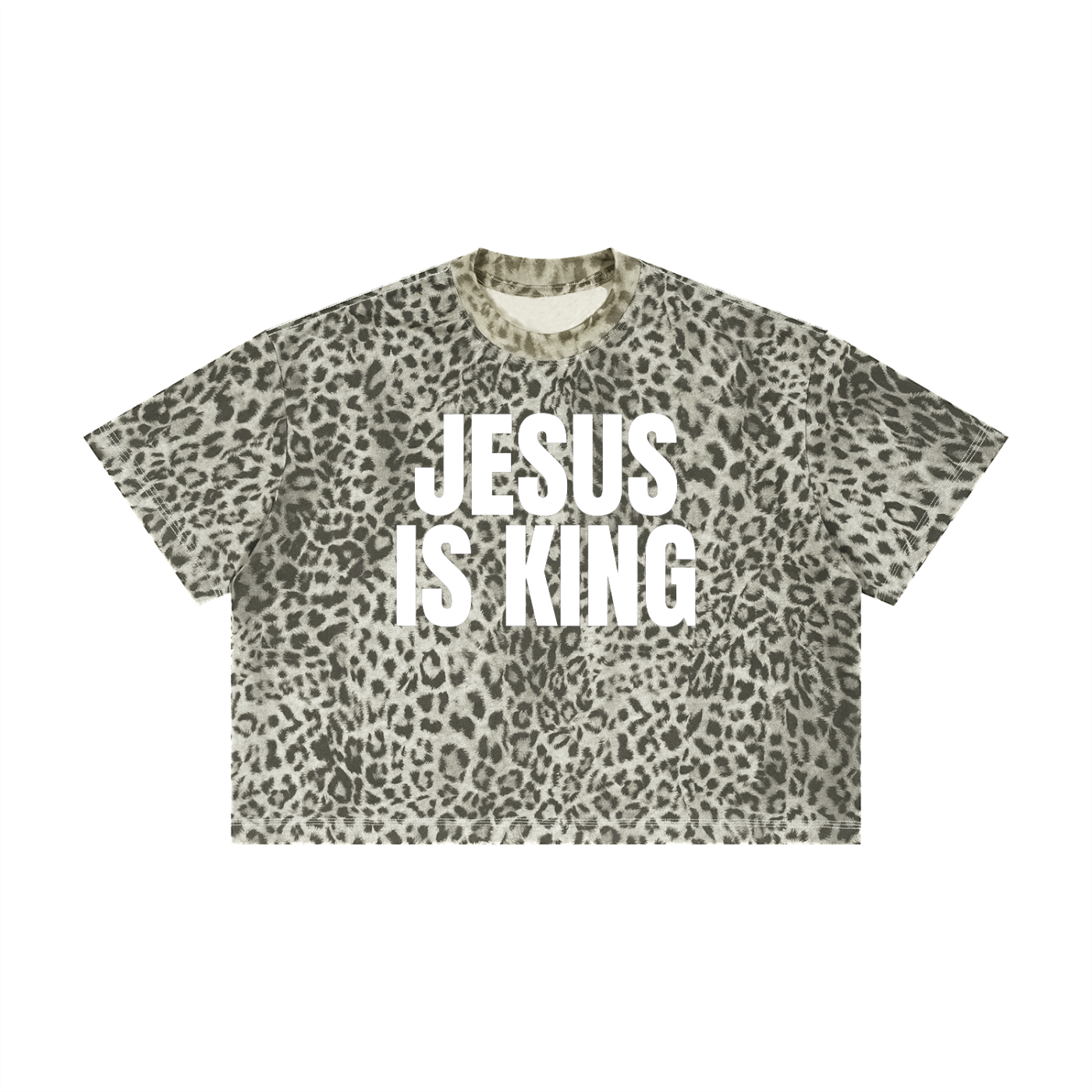 Jesus is King Leopard Boxy T-Shirt