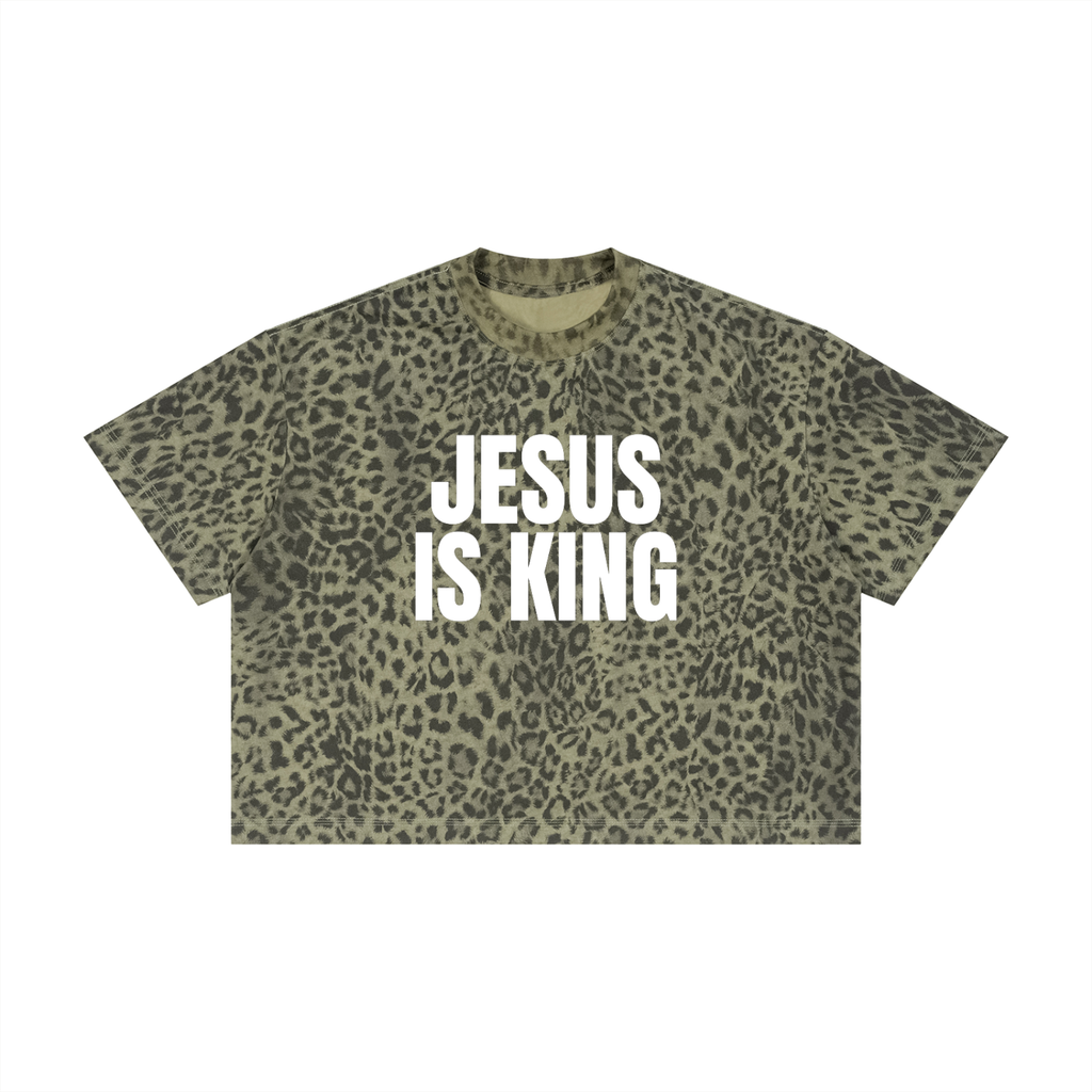 Jesus is King Leopard Boxy T-Shirt