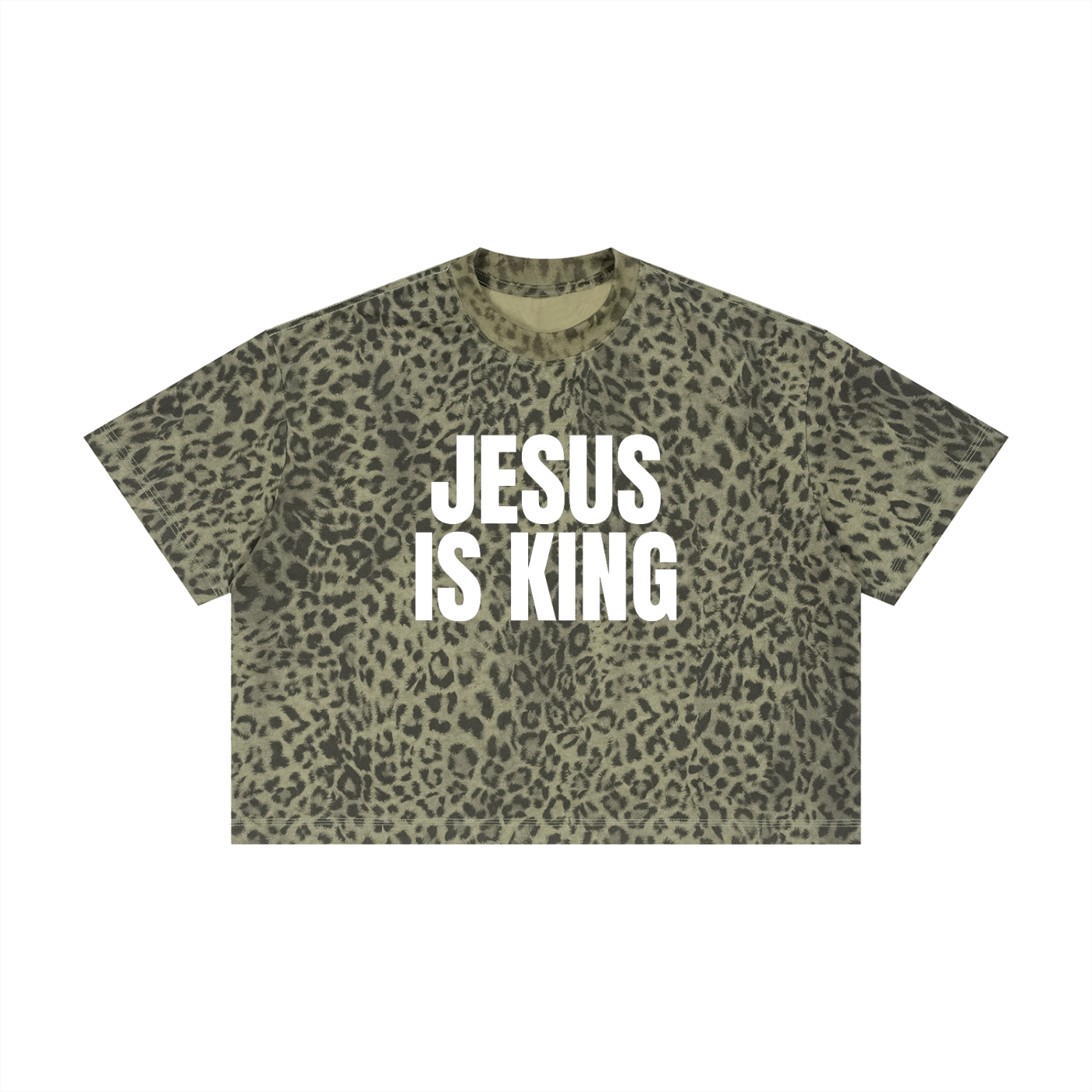 Jesus is King Leopard Boxy T-Shirt
