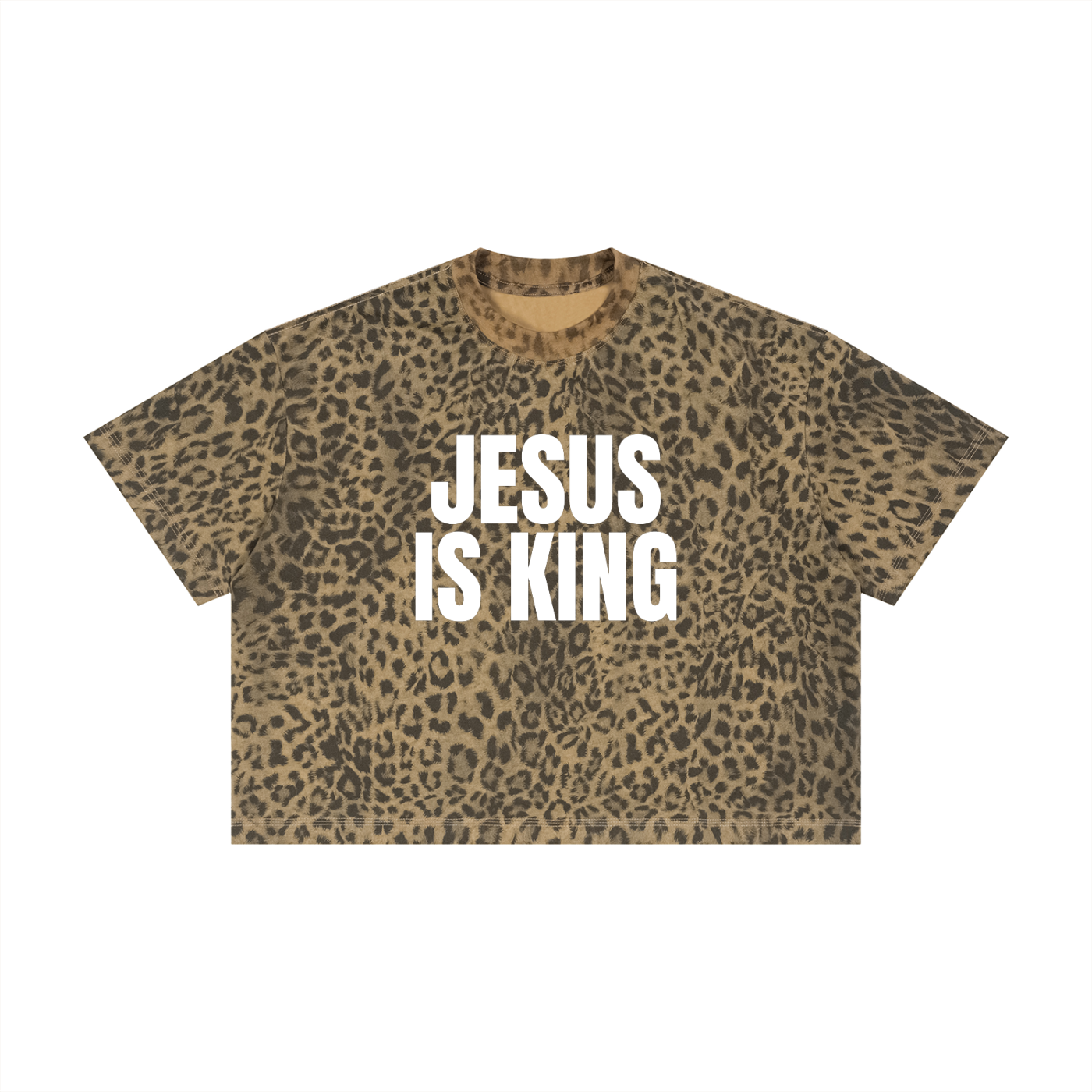 Jesus is King Leopard Boxy T-Shirt