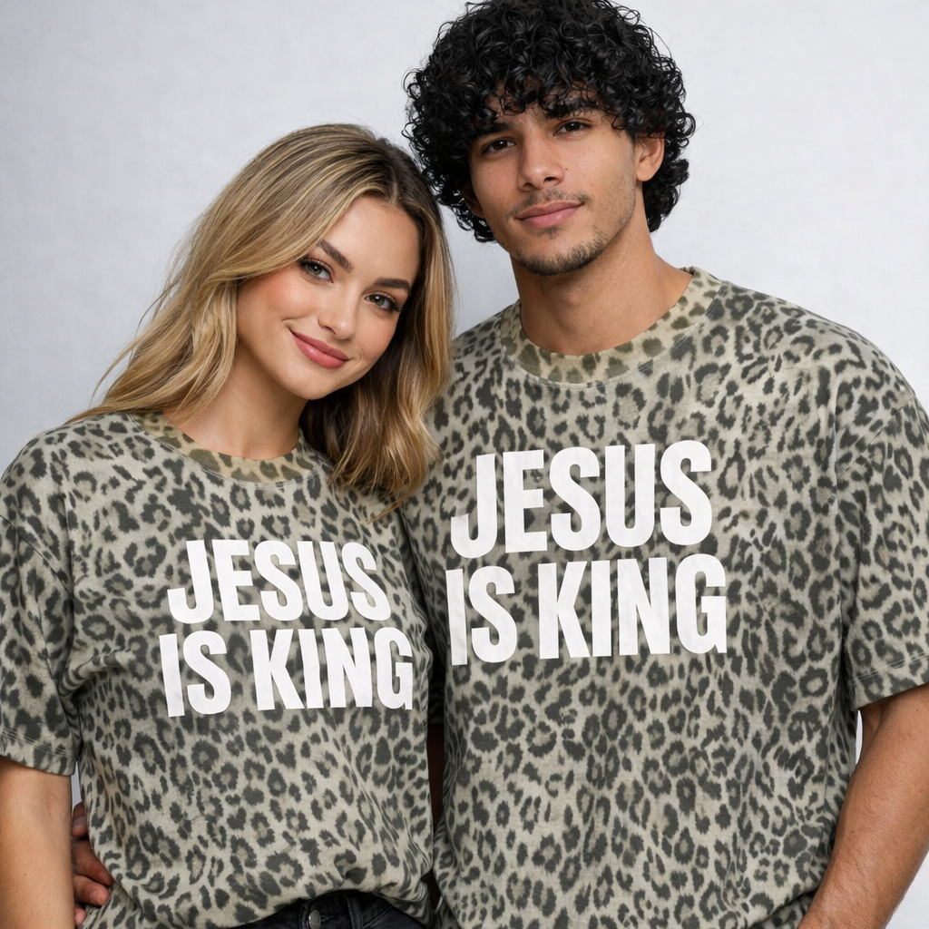 Jesus is King Leopard Boxy T-Shirt