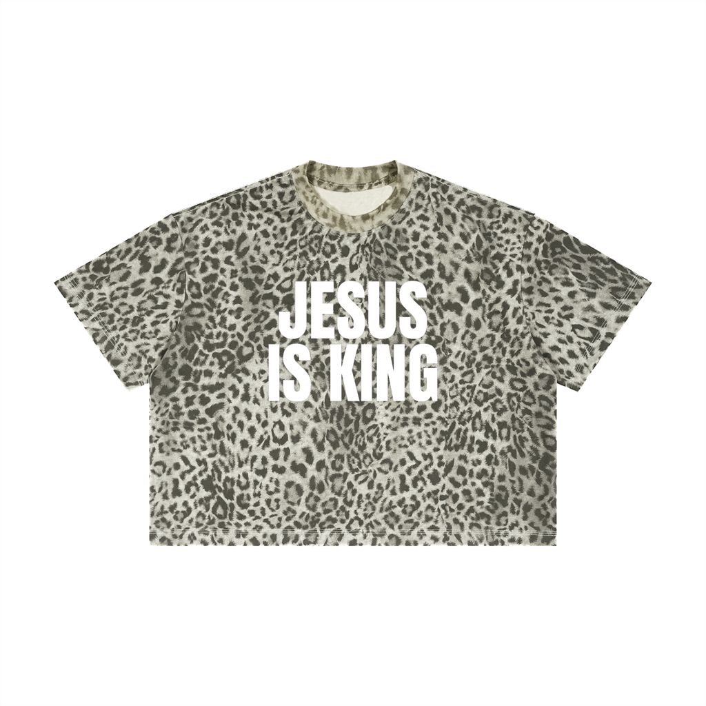 Jesus is King Leopard Boxy T-Shirt